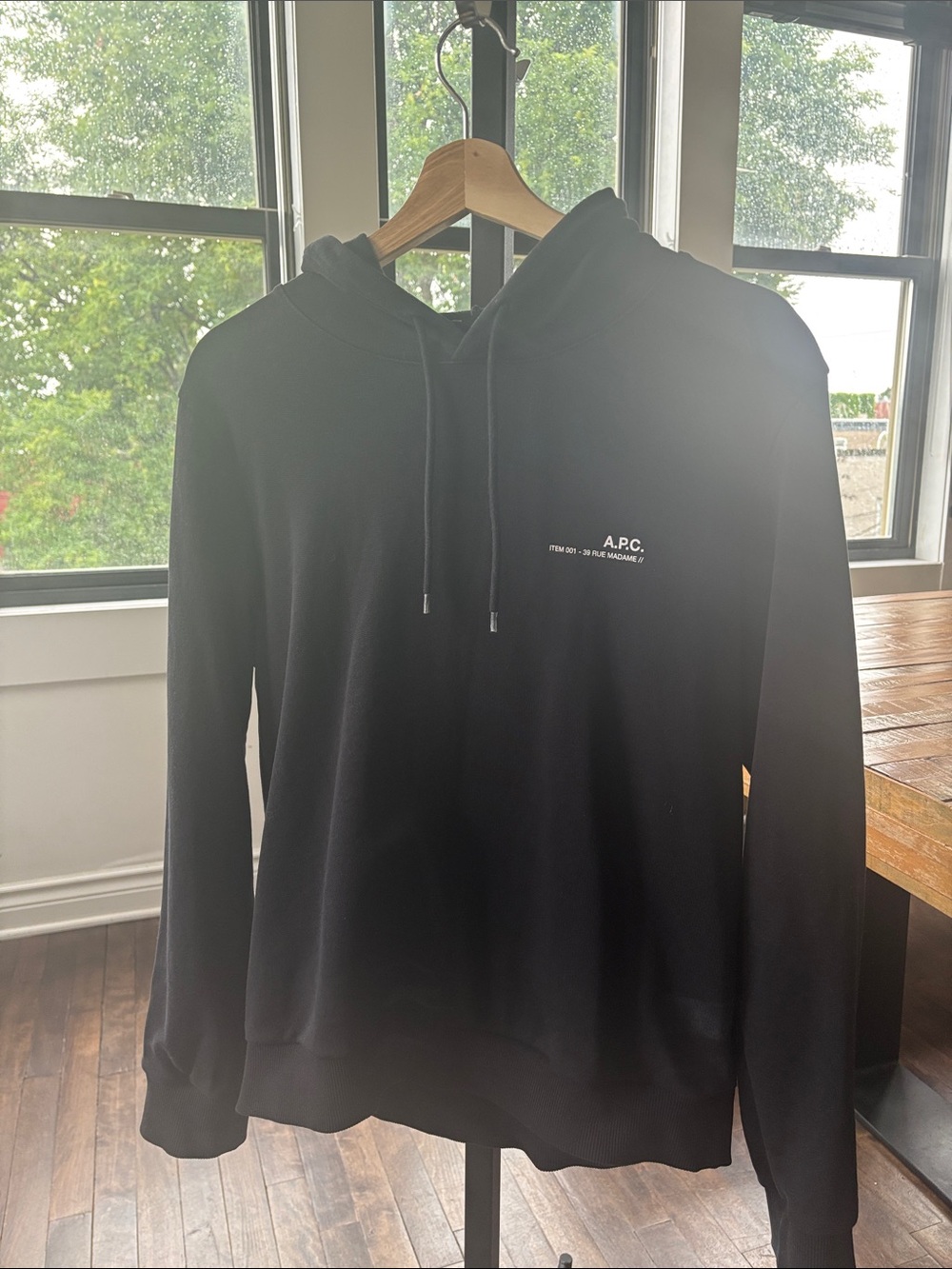 A.P.C. Black Logo Hooded Sweatshirt